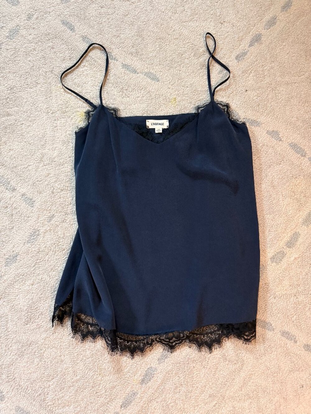 L'Agence Navy & Black Lace Cami Size Med